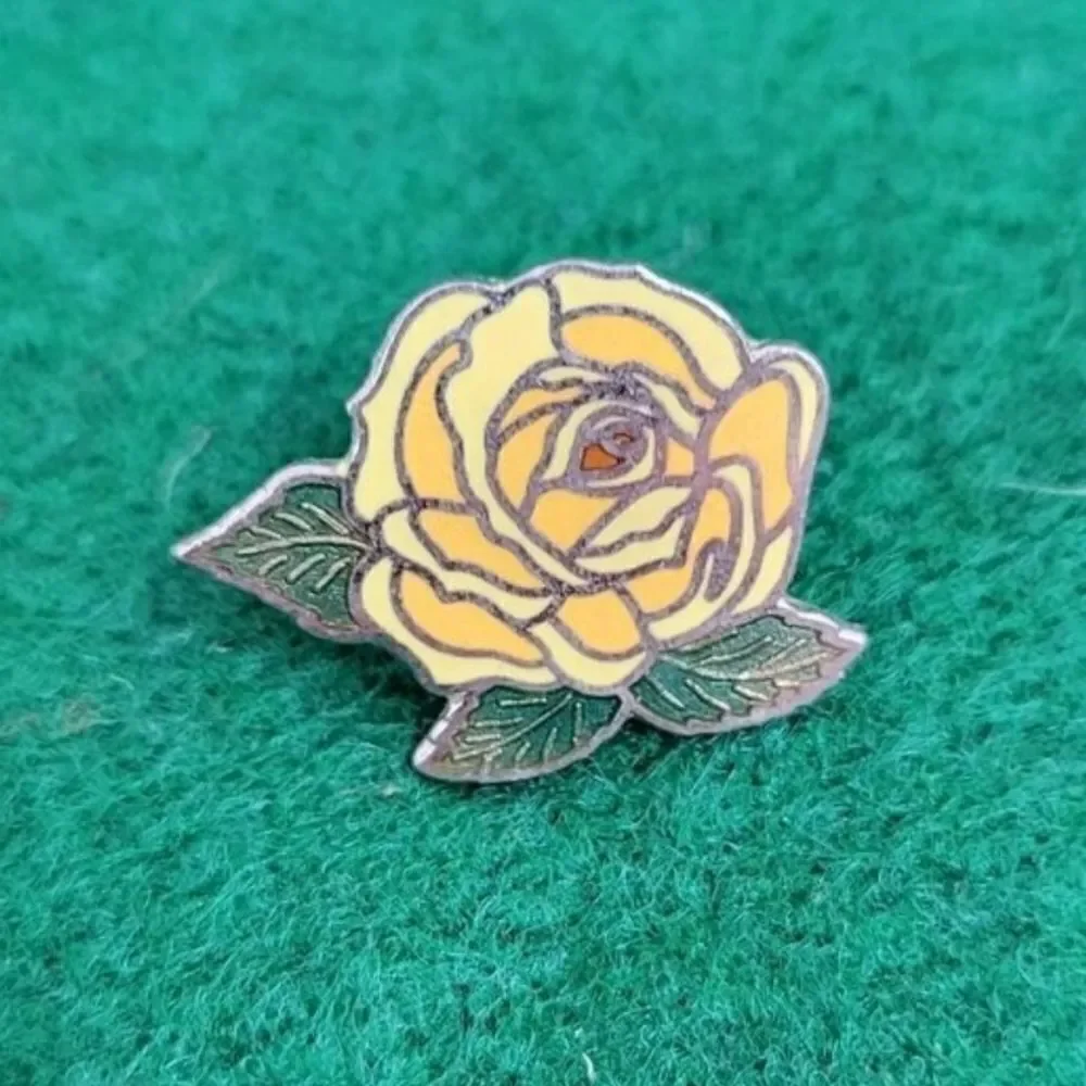 Vintage Enamel Pin Set - Cross, Rose, Bow